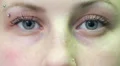 close-up of beautiful woman open eyes - macro HD Footage