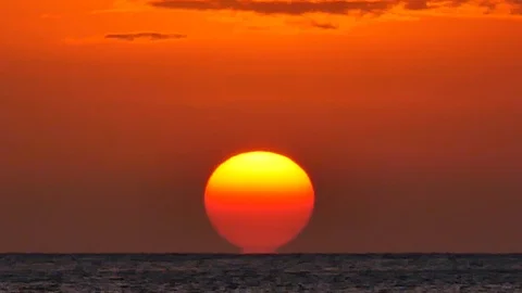 Close up beautifull sunset Fall in the andaman Sea in nature concept. Stock Footage 86587807
