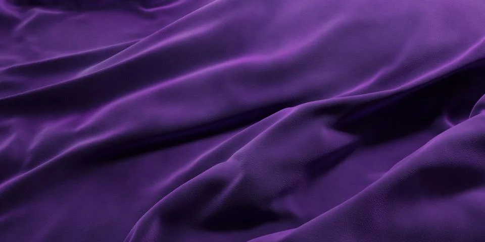 Close up of bed with purple sheets 3d render illustration Stock Illustration