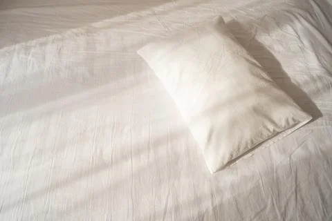 Close up of bedding sheets and pillow Stock Photos