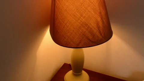 Close up of bedside lamp Stock Footage 247561131