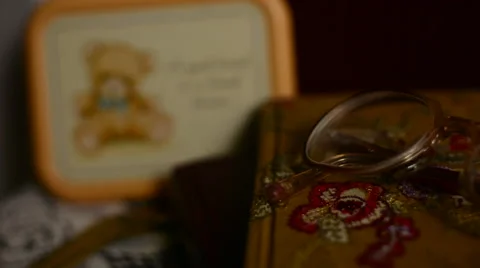 Close Up of Bedside Table 스톡 동영상 55156929