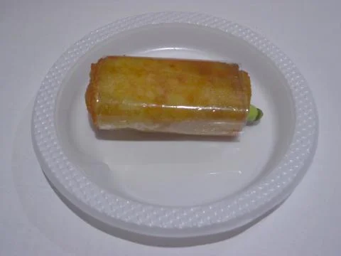 Close-up of beef-filled fried spring rolls Fotos Stock