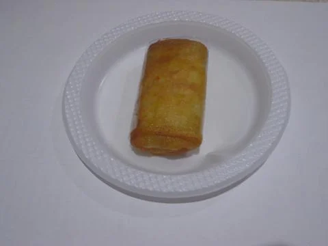 Close-up of beef-filled fried spring rolls 스톡 사진