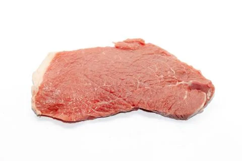 Close up of beef top side on white background Stock Photos