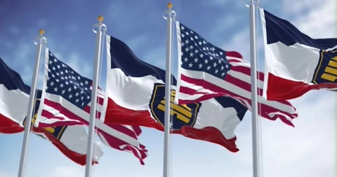Close-up of the Beehive Flag flag of Utah waving on a clear day Stock Footage 292991028