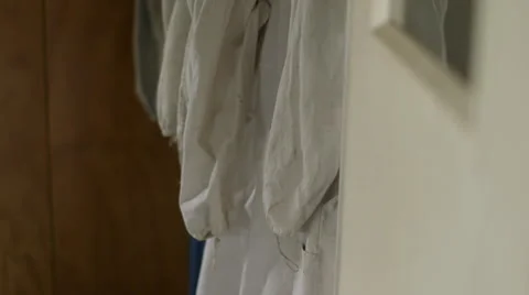 Close-up beekeeper's protective workwear Stock Footage 50168203