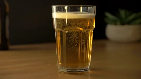 Close up of Beer being Poured. Stock Footage 82141389