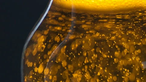 Close up of beer bubbles and water drops Stock Footage 105019019