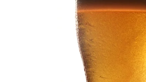 Close up of Beer Bubbles in Glass Stock Footage 125482459