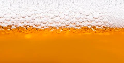 Close up of beer bubbles Foto stock