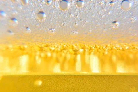 Close up of beer bubbles Stock Photos