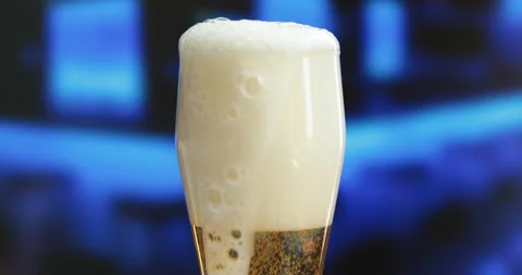Close-up beer foam and bubbles. Stock Footage 94588724