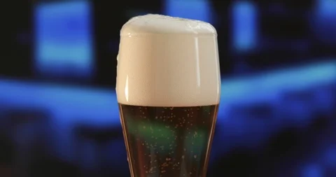 Close-up beer foam and bubbles. Stock Footage 94604966