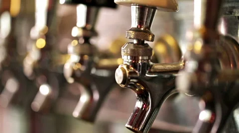 Close up of beer lines for draft beer in restaurant. Video stock 51049436