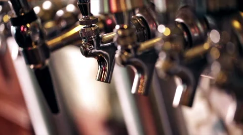 Close up of beer lines for draft beer in restaurant. Video stock 51050675