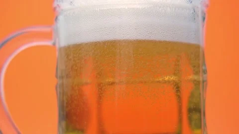 Close-up of beer in a mug Stock Footage 267004334