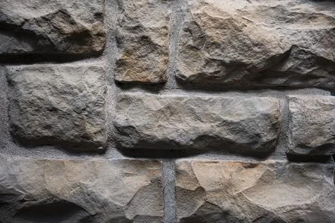 Close-Up of Beige Limestone Wall Texture with Rustic Natural Stone Pattern Stock Photos