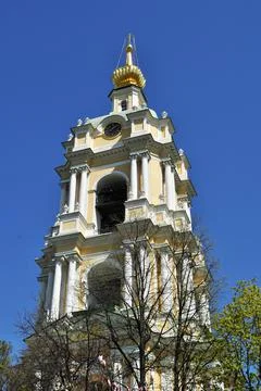 Close-up of the bell tower of the monastery. Stock Photos
