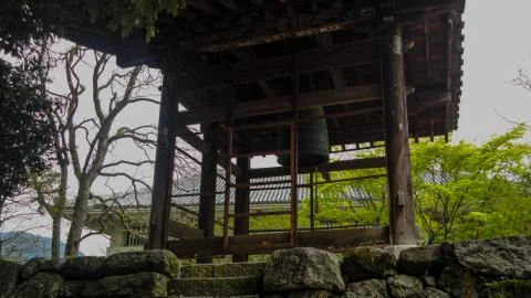 Close Up of Bell Tower at Rinzai Temple Stock Photos