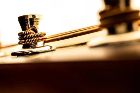 Close Up from Below of Mandolin Tuning Post Foto stock