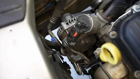 Close-up of a belt inside the car engine. Stock Footage 100524057