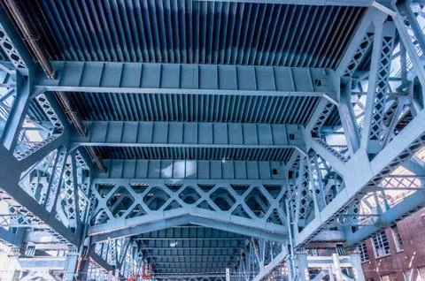 Close up of the Benjamin Franklin Bridge Stock Photos