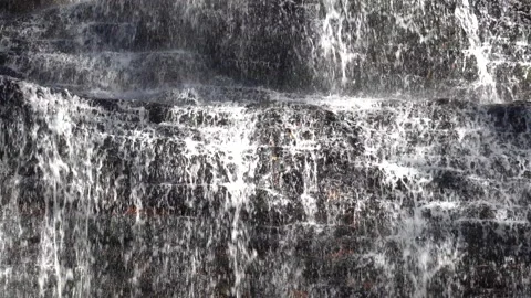 Close up of Benton Falls, water fall flowing in Tennessee. (SLOW MOTION) Stock Footage 143285503