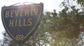 Close Up of Beverly Hills Street Sign Famous Landmark Los Angeles California HD Footage