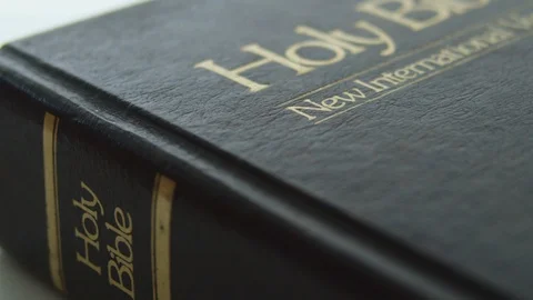 Close up of bible book zoom in Stock Footage 127157232