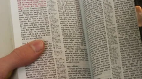 Close Up Bible Reading Stock Footage 22333793