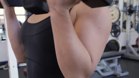 Close up of Bicep Curl Workout Stock Footage 83686773