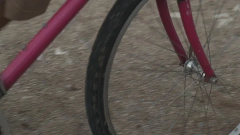 Close-up of a Bicycle on beach Stock Footage 274592617