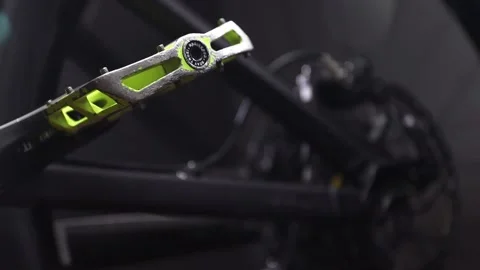 Close up on bicycle disk brake rotor. Stock Footage 169670344