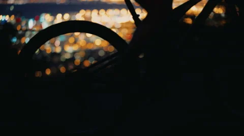 Close up of bicycle on mountain road at night Vídeos de archivo 61328148