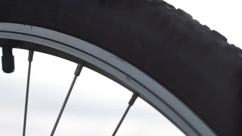Close up of bicycle wheel, slow motion Video stock 103838935