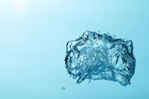 Close up of  big air bubble , isolated on blue background. Stock Photos