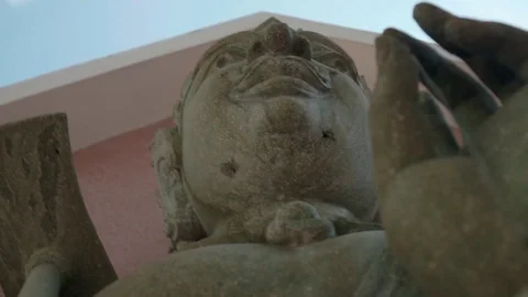 Close up of big Buddhist statue from the bottom Stock-Footage 75535232