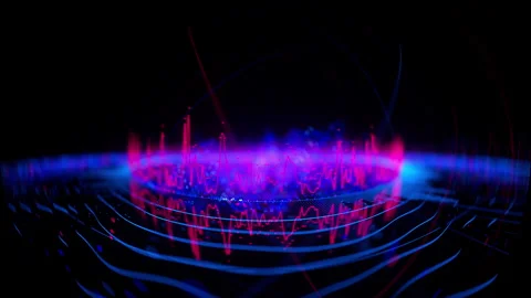 Close up of Big Data complex round graph animation. Quantum computing universe Stock Footage 332120662
