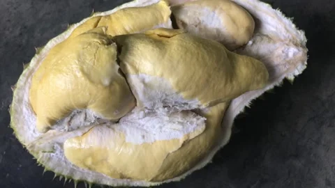 Close up of a big delicious durian Stock Footage 266675598