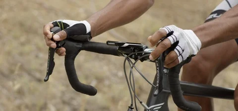 Close Up Of Biker's Hands In Slow Motion 스톡 동영상 105897849
