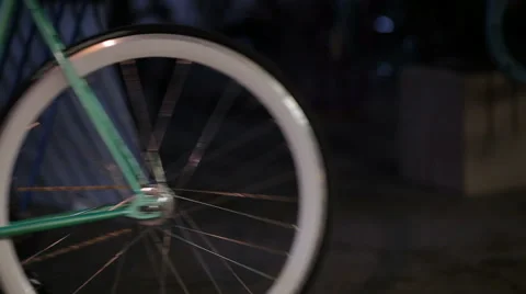 Close-Up of Bikes Rolling Through the Frame Stock Footage 61438836