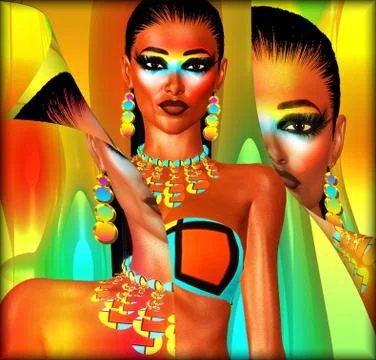 Close up, Bikini Model, Peel Back effect 스톡 일러스트