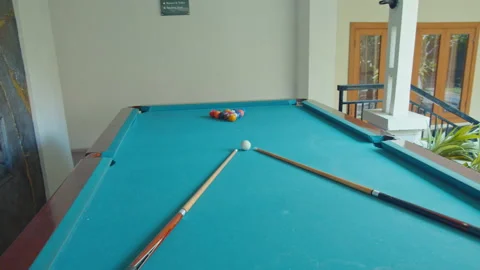 Close-Up Of A Billiard Outside The Resort Stock Footage 161935487