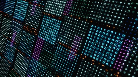 Close up binary code, big data, AI data (Artificial Intelligence), computer lang Stock Footage 316599395
