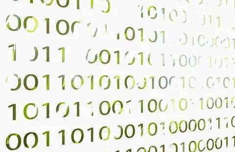 Close-up of binary code on computer monitor Stock Illustration