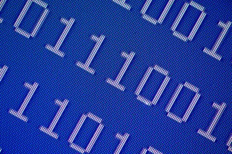 Close up of binary code Stock Photos