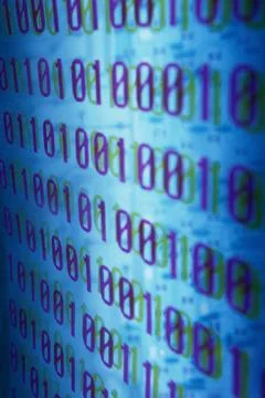 Close up of binary code Foto stock