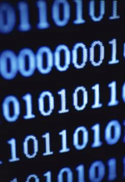 Close up of binary code Foto stock