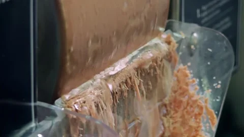 Close up of Bingsu machine during making ice flake. Stock Footage 309997217